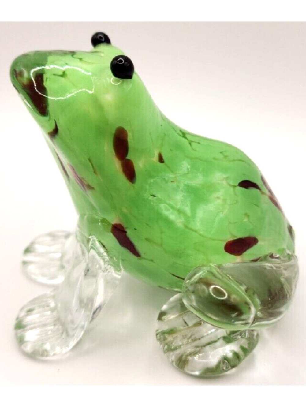 Green Frog Hand Blown Art Glass See!